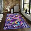 "Purple Mythical Dragon Carpet with Golden Details for Home Decor" Suitable for Use As an Anti-slip for Living Room Bedroom Sofas