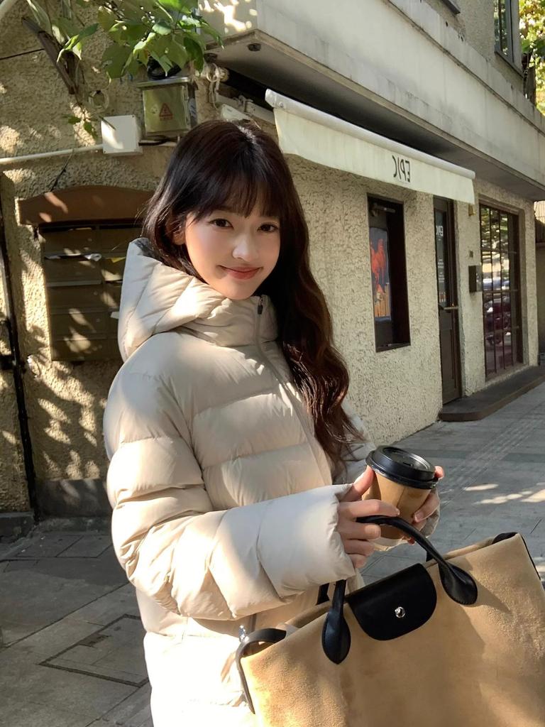 Rib cotton-padded clothes for women's new winter short hooded thickened warm small bread clothes cotton-padded jacket