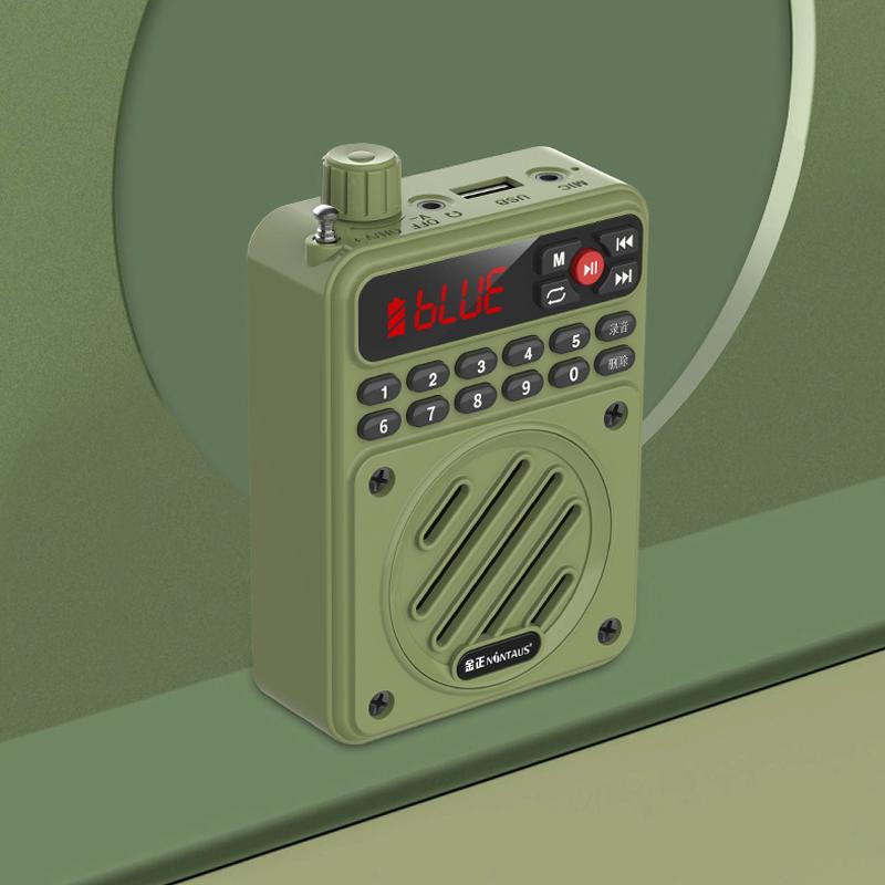 

Mini Portable Bluetooth Speaker Hifi Sound Voice Amplifier HD Recorder with LED Display Support FM Radio TF Card U Disk MP3 Play зелений