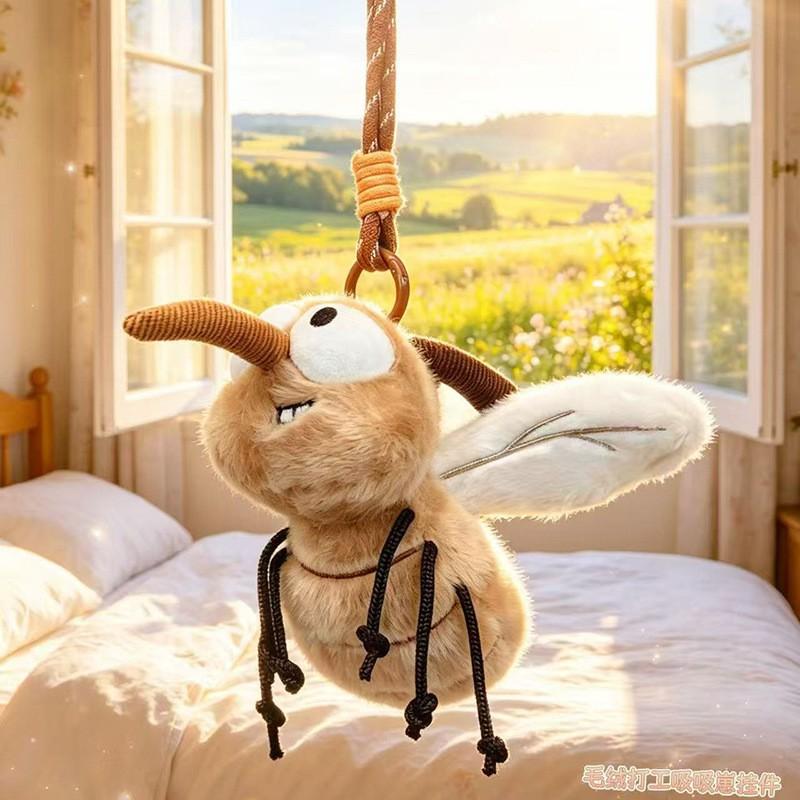 Cartoon-Style Cute Insect Plush Toy - Mosquito Cockroach Keychain Kids Teens 18cm Soft Short Pile Stuffed Animal