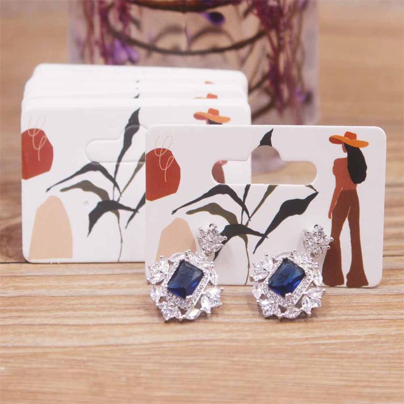 50pc/lot 5.5x3.5cm Hot Sale New Comic Style Beautiful Wink Girl /take Photo Girl Series Stud Drop Earring Package Pattern Card