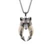 Antique Double Boar Tooth Silver Wolf Protective Talisman Pendant Necklace Gift