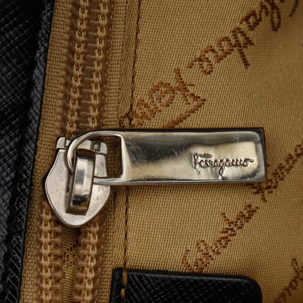 Salvatore Ferragamo Gancini Tote Bag DY-21 7814 black Calfskin Women Used