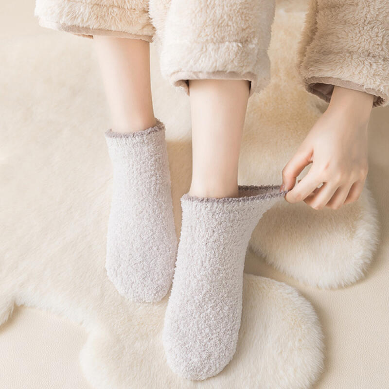 Warm and cute non-slip ankle sleep socks