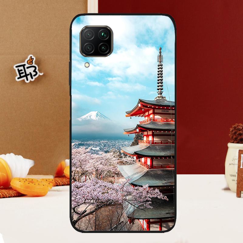 Japanese Art Temple Sakura For Huawei Nova Y70 Y91 Y90 Y60 Y61 Y72 Y73 3i 7i 8i 11i 12i 9 10 SE P20 P30 P40 Lite Case