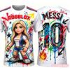 Letnia Koszulka Anime Roblox z Nadrukiem dla Chłopców Casualowa Kreskówka Dzieci Dziewczyny Krótki Rękaw Top Wzór Gry Oddychający T-shirt