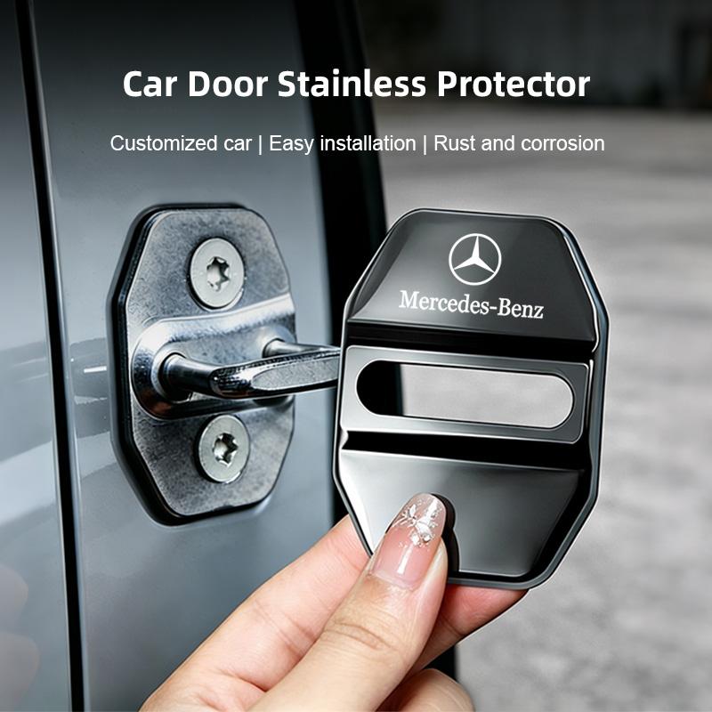 4 Pezzi Copri Serratura Portiera Auto Protettore in Acciaio Inossidabile Per Mercedes Benz AMG GLE GLS CLA CLE GLC CLS GLA W223 W213 W206 W464 W247Q1