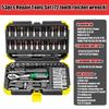 Pro 24/72 Teeth Ratchet Wrench Set with Sockets Screwdriver Bits Hand Tools Set Extension Rod Suitable for Car Repair Household