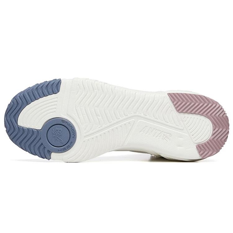 Anta Flame Abrasion Resistant High top Skateboard Shoes Women's White Gray 122248990R-1