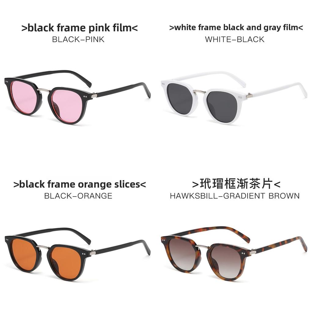 Retro Korean Style Round Sunglasses With Uv400 Protection For Fashionable Outdoor Wear