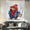 Paddington Bear Wall Tapestry Aesthetic Wall Hanging Printed Fabric Blanket Decorative Tapestries for Bedroom Living Room Home Decor