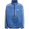 Adidas Originals Casual Sports Set Denim Set Brand Logo Stand Collar Long Sleeve Top Fashion Versatile Comfortable Jeans Kids Sets Medium-Blue JC7871