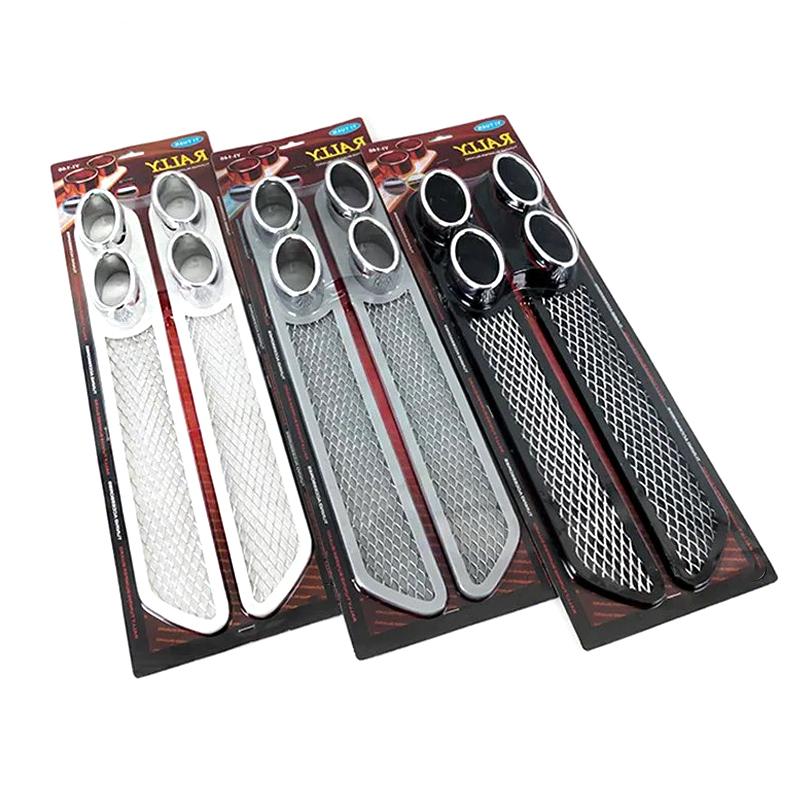 1Pair Universal ABS Rubber Car Auto Styling Fake Decorative Vent Grid Exhaust Muffler Pipe Adhesive Tape Car Tails Modification