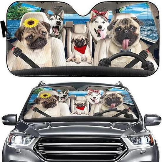 Parasole Auto Personalizzato Stampato UV con Divertente Design in Foglio di Alluminio