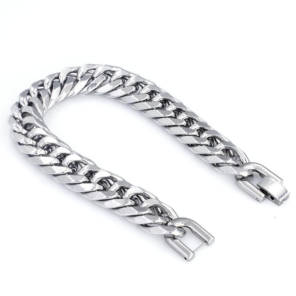 2025 Trendy Stainless Steel Necklace & Thick Macho Titanium Bracelet for Bodybuilding Enthusiasts