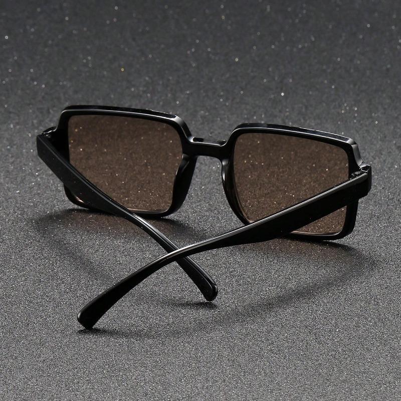Retro Rectangular Fashion Sunglasses - Anti Glare, Durable PC Frame for Beach & Outdoor Activities, Classic Nostalgic Style, Travel