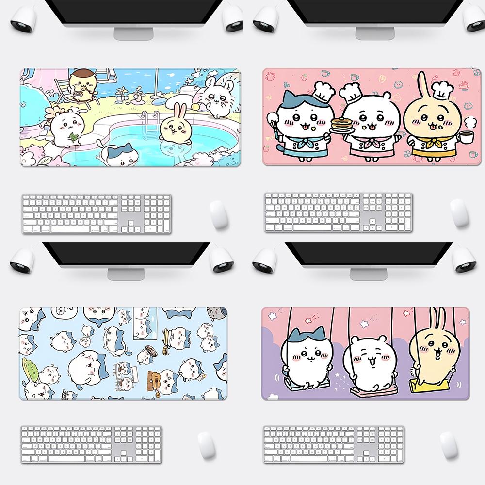 Cute Anime Chiikawas Mousepad HD Printing Computer Gamers Locking Edge Nonslip Mouse Pad XXLxcm Keyboard PC Desk Pad