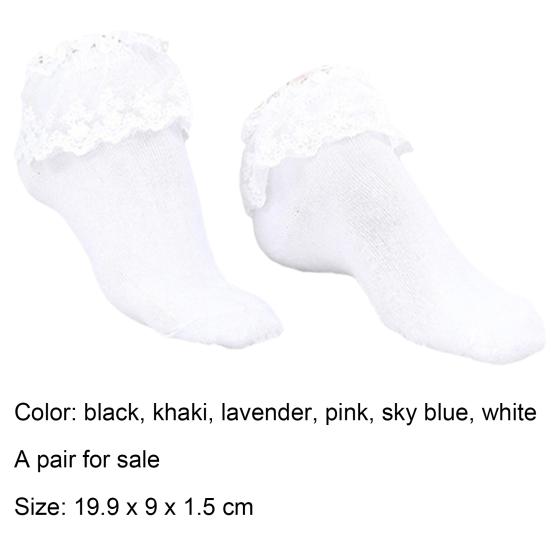 1 Pair Cotton Socks Skin-friendly Colorfast Lace Patchwork Lace Princess Socks for Daily Life