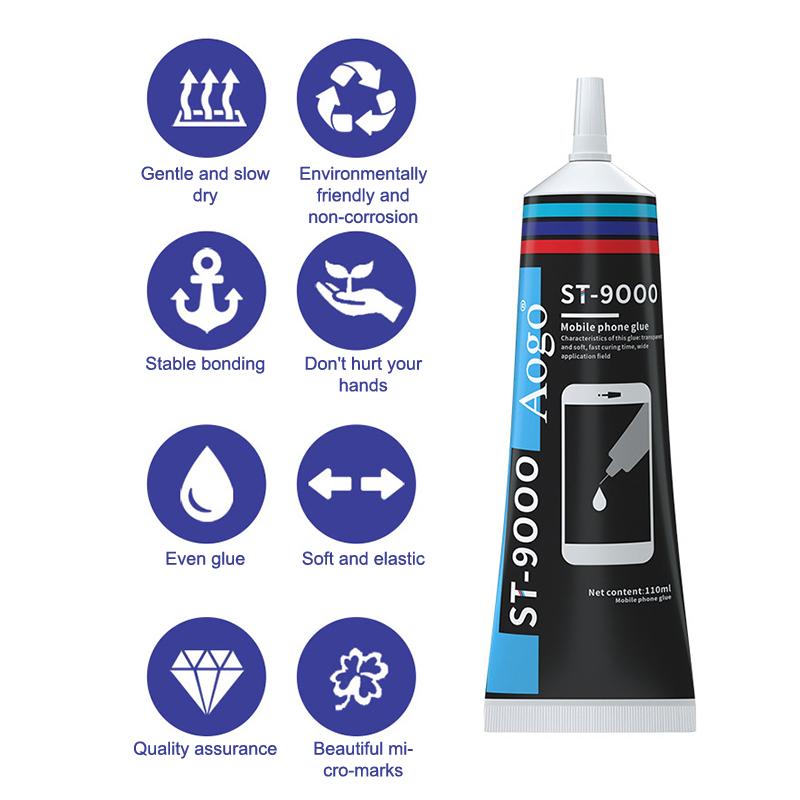 15/50/110ml Schwarz Lautsprecher Reparaturkleber Schaumstoffseite Staubkappe Gummisicke Verklebung Sicke Risse Starker Klebstoff