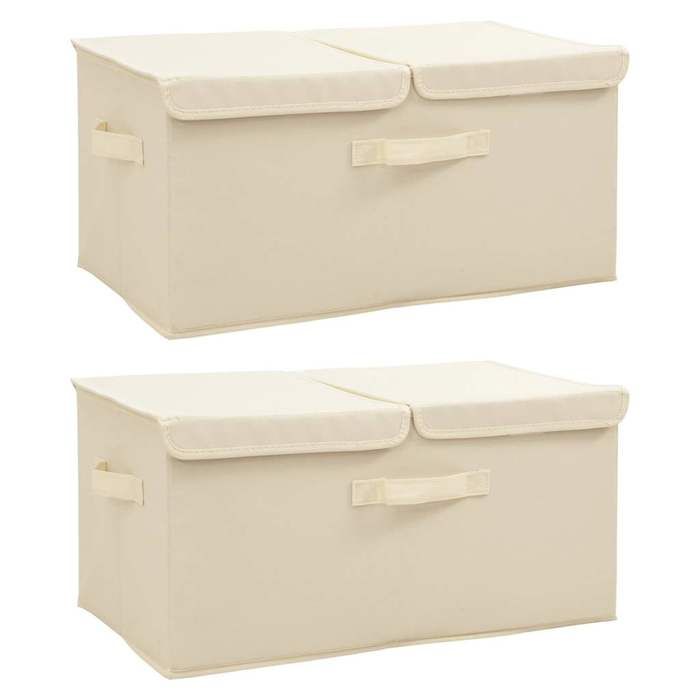 VidaXL Storage Boxes 2 Pcs Fabric 50x30x25 Cm Cream 332917