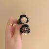 2pcs Black Rose Flower Hair Claw Elegant Temperament Camellia Hair Clip Princess Side Clip Women Girls Bangs Clip Hairpin