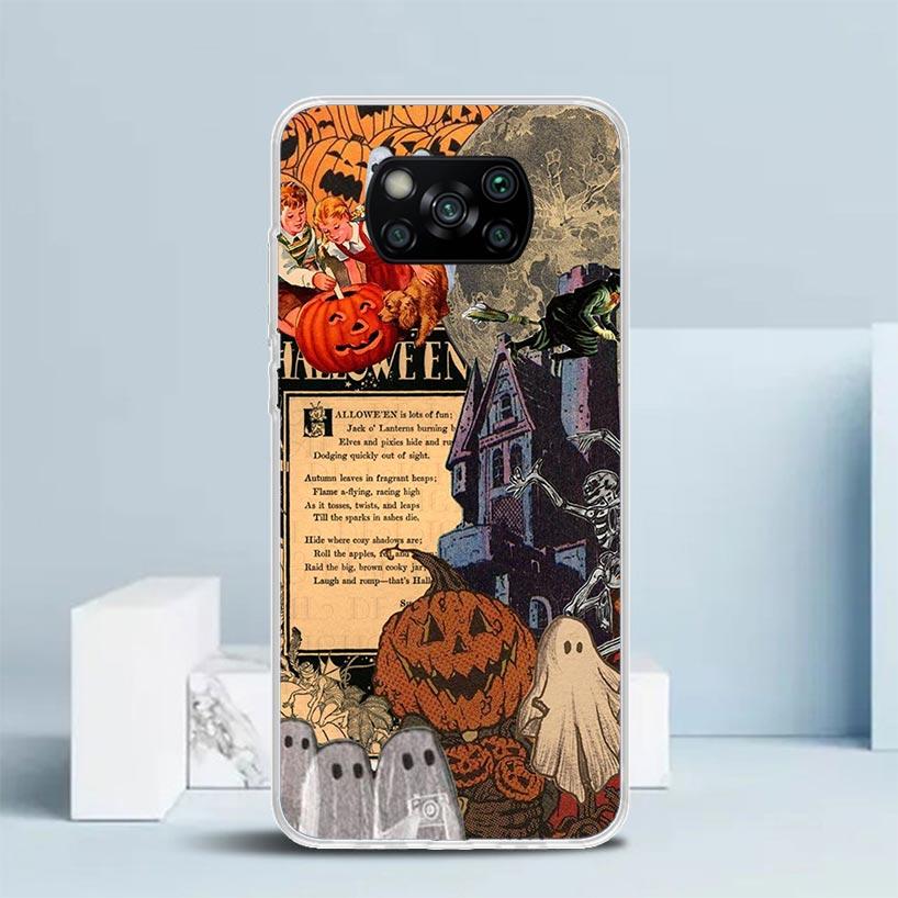 Oktober Herbst Halloween Gruselige Kürbis Handyhülle Für Xiaomi Poco F7 Ultra X5 X6 X7 Pro M7 Redmi 15C 15 13C 13 12C 12 10C 10 10A