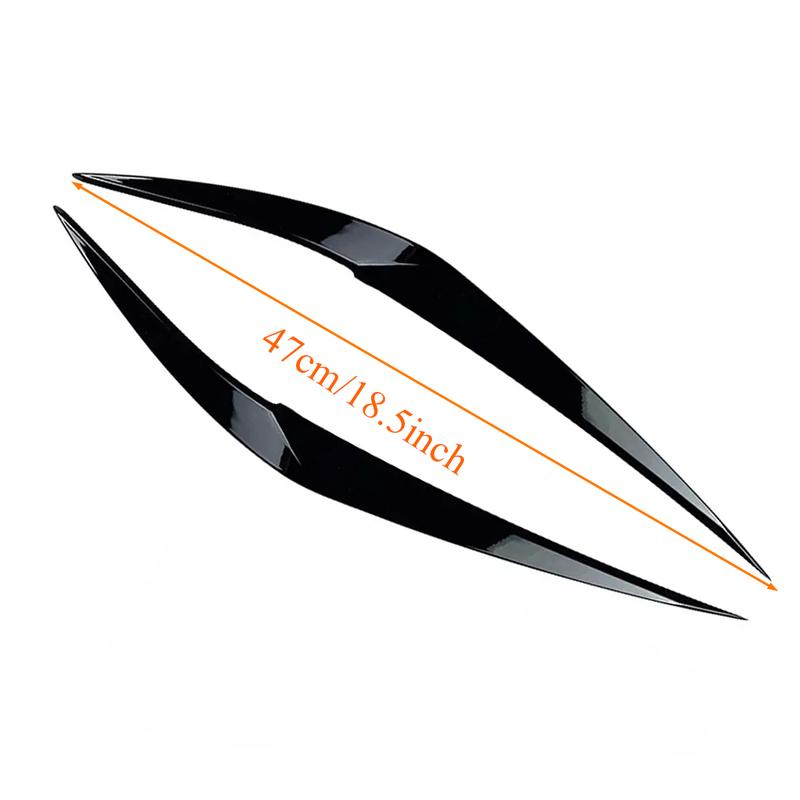 2Pcs Car Front Headlight Eyebrow Eyelid Cover ABS Glossy Black Stickers for BMW X1 F48 2016 2017 2018