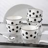Hepburn-Style Polka Dot Korean Ceramic Bowl Set