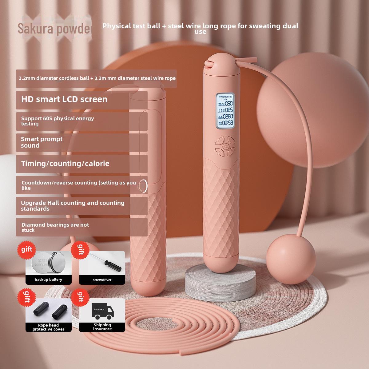 

Скакалка без каната с шариками-утяжелителями и умным подсчетом для профессионального фитнеса и сжигания жира