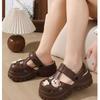 Unisex Summer Large Size Thick Bottom Cartoon Bear Indoor Hole Beach Sandals Women Men Casual Sponge Cake Anti Slip Slippers For Couples 36-41