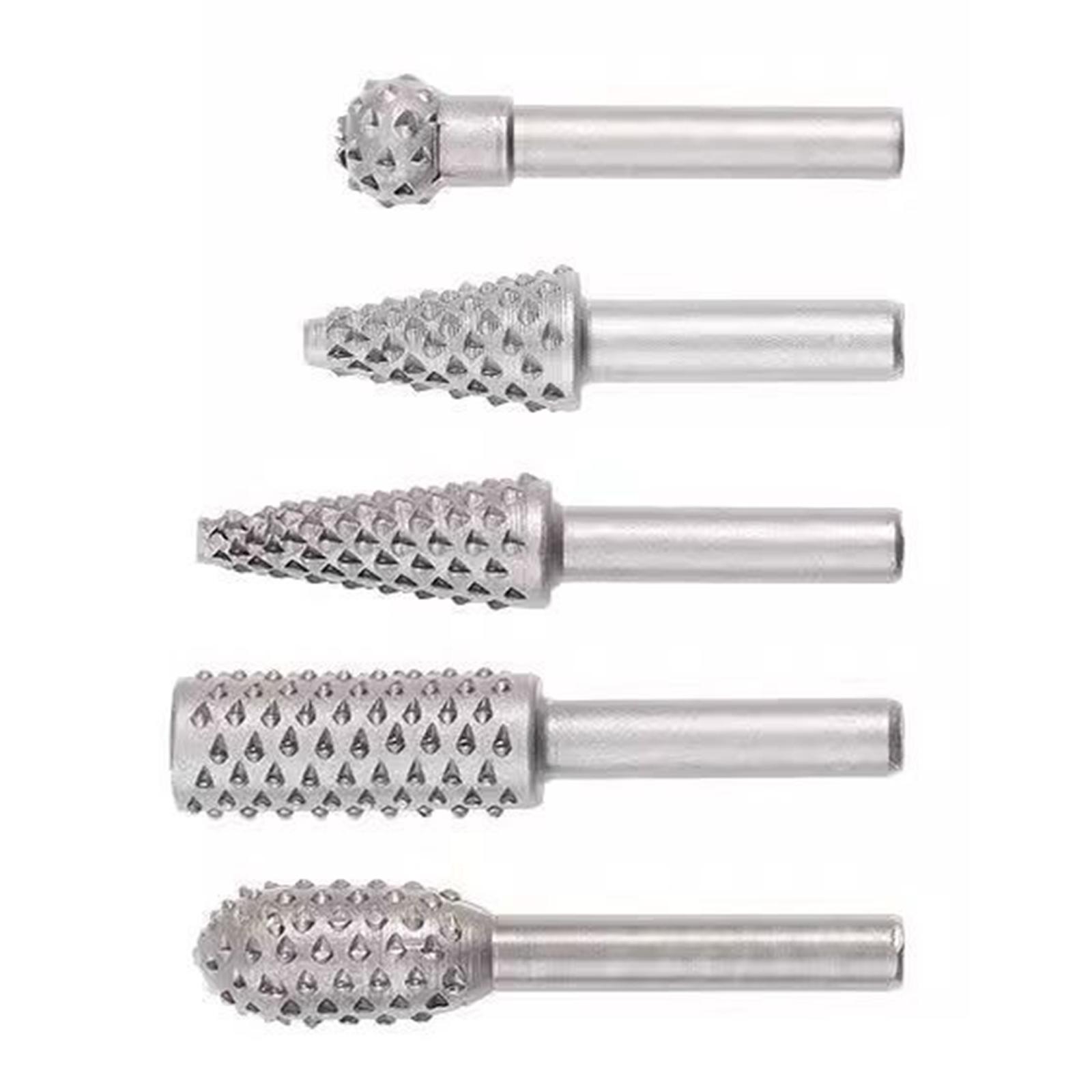 

5 шт. Деревообрабатывающий напильник с волчьим зубом, вращающийся напильник, набор аксессуаров для шлифовального инструмента, сменная насадка для электрического шлифовального инструмента серый