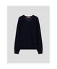 Saendeusaundeu (Unisex) Sheer V-Neck Sweater Navy