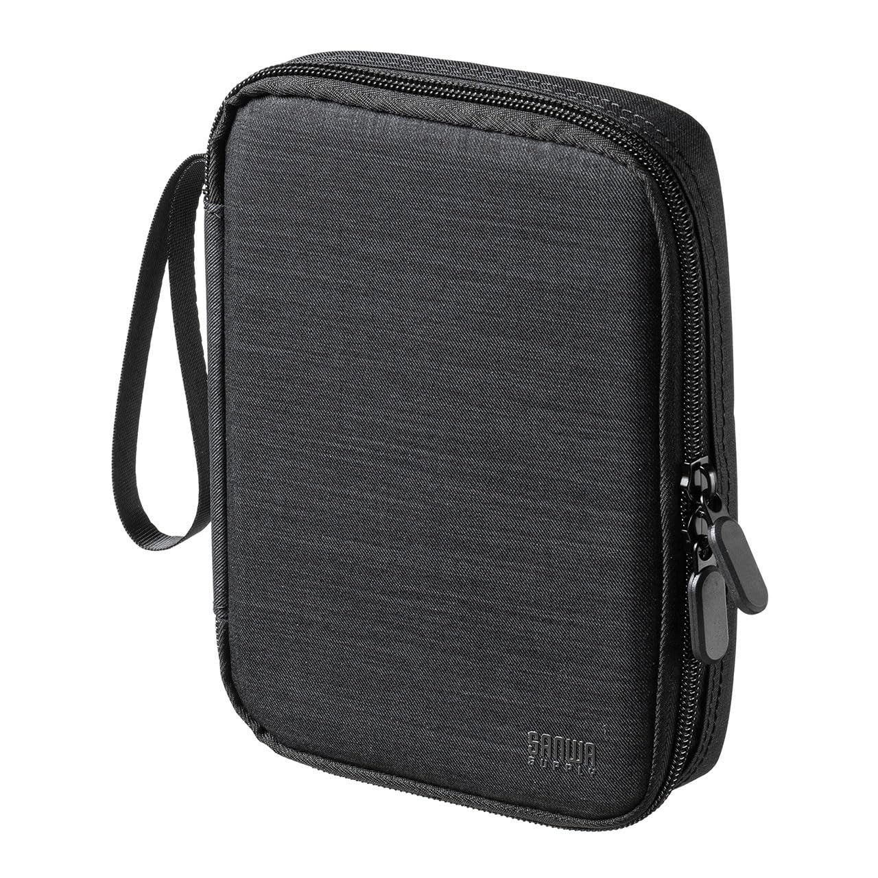 Sanwa Direct Gadget Slim Cable and Charger Travel Medium Black Pouch, Design, Storage, Case, Gadget, Size, (200-BAGIN035BK) чёрный