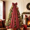 Christmas Tree Decorations Hanging Ornament Plaid Ribbon Bow With Long Tail Festive Holiday Decoration