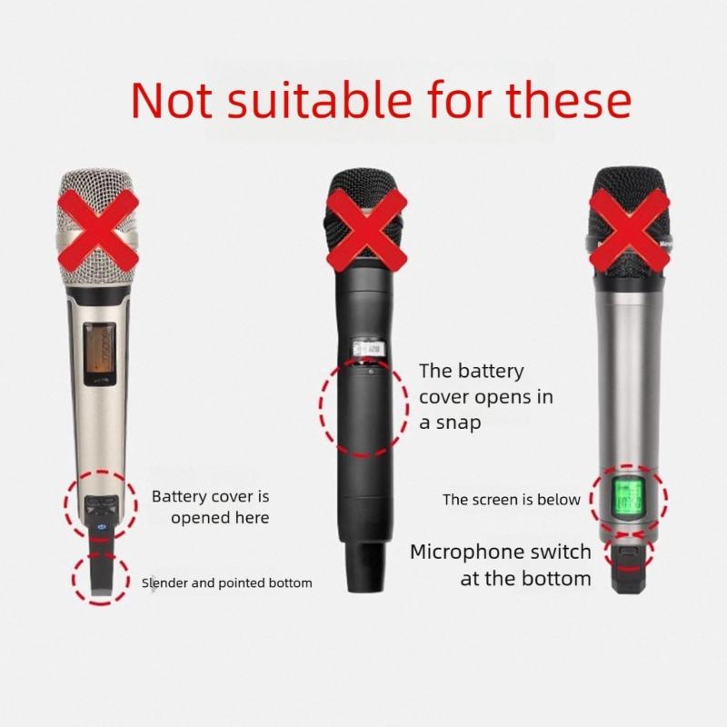 Cordless Handheld Microphone Protective Sleeve with Sponge Foam Microphone Windscreen Rubber Microphone Protective Sleeve Holder for Show KTV