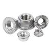304 Stainless Steel Hexagonal Anti-Slip Flange Nut with Washer, Galvanized, M4 M5 M6