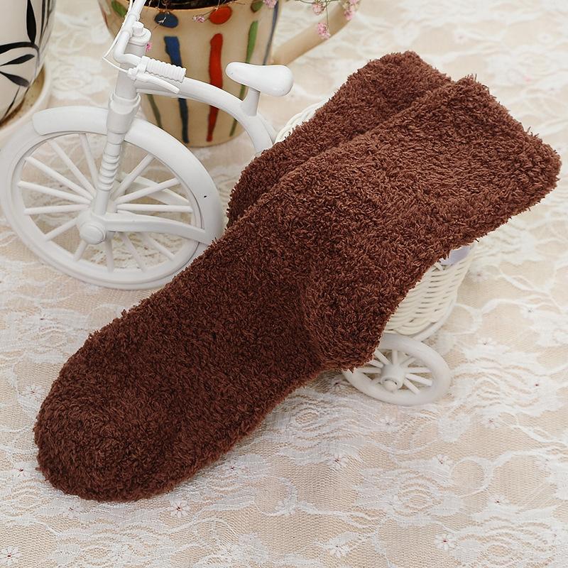 18 Styles Candy Color Thermal Warm Plush Socks Women Coral Fleece Floor Sox for Female Girls Colorful Wife‘s Gifts Dropshipping