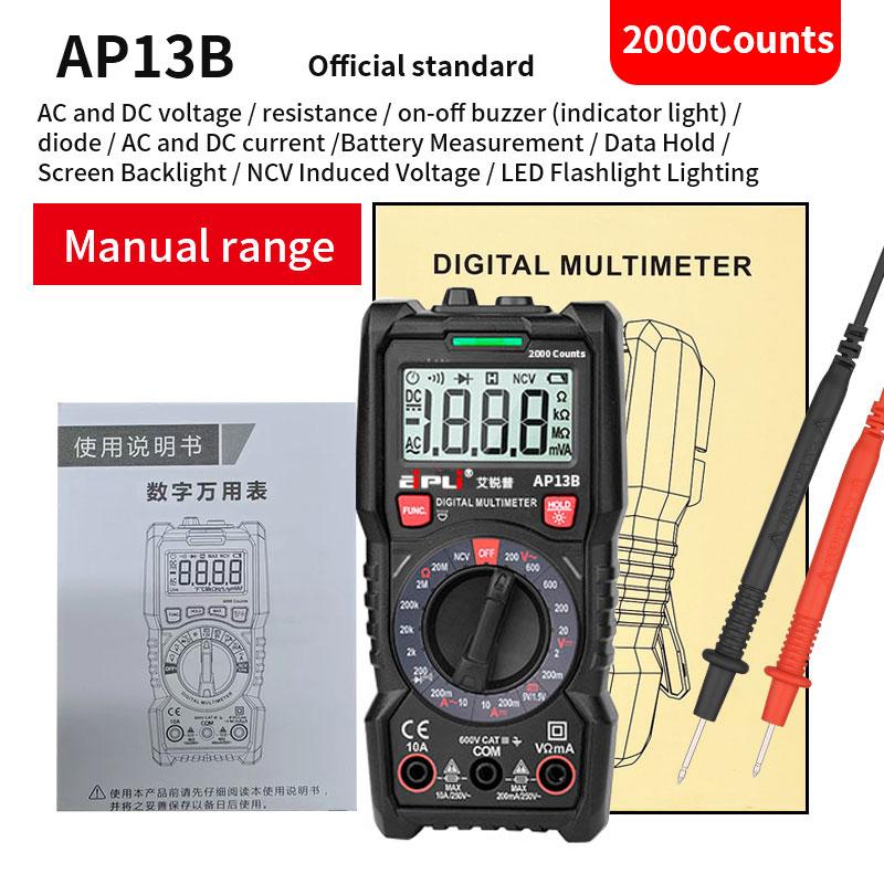

Professional Digital Multimeter AC/DC Votage Tester NCV Detector Resistance Tester Ammeter Capacitance Test Meter 6000 Counts