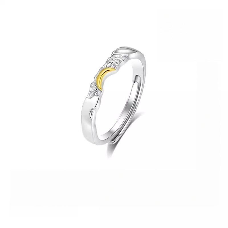 Sun and Moon Long-Distance Couple Rings - High-Grade Morning and Evening Set for Women and Men