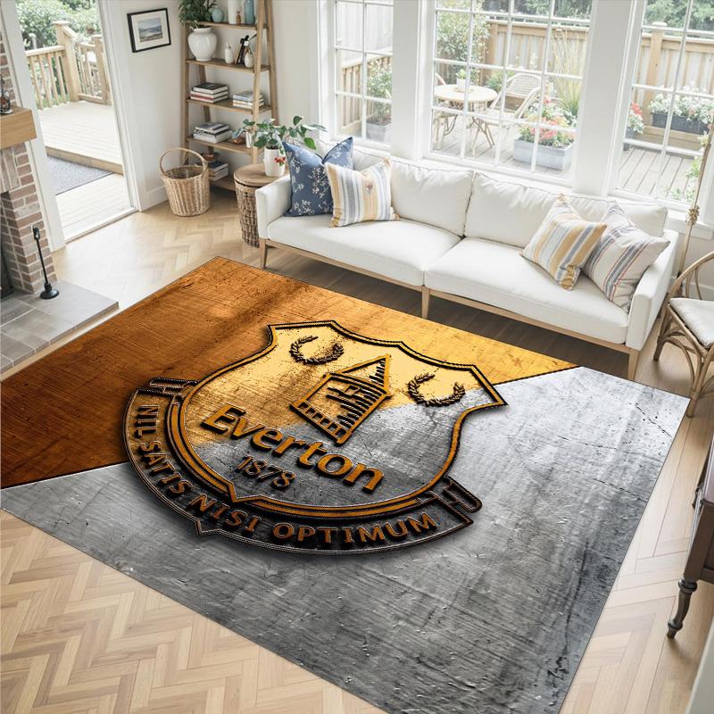 Everton Football Design Crystal Velvet Carpet Cozy Non?Slip Printed Rug For Bedroom Living Room Entrance