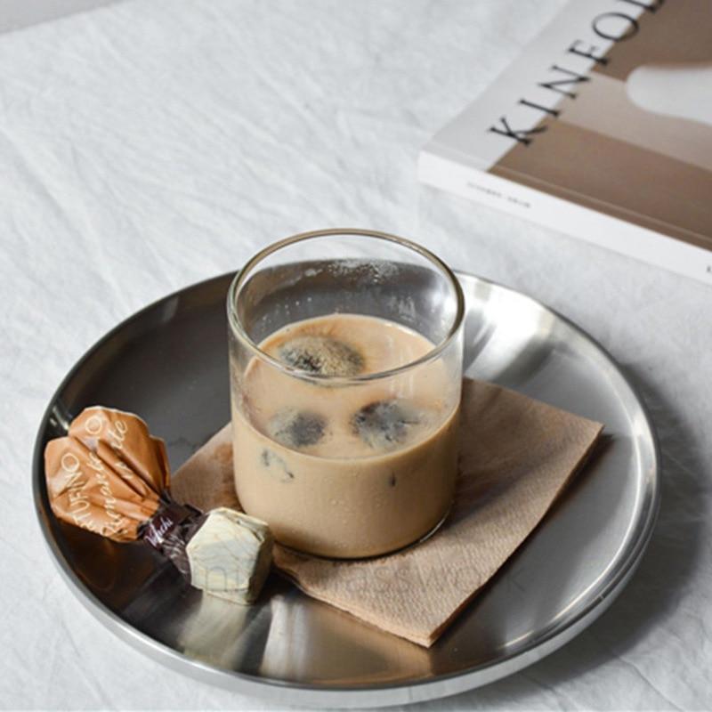 Glass Circular Transparent Dessert Cup Ins Italian Style Cold Drink Cup Microwave Medium Water Cup 9Cm 400Ml