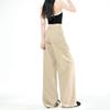 Spring Summer Stylish Cargo Design Milk Tea Tone Relaxed Wide Leg Fashion Denim Pants For Ladies Casual Pants Oversize Denim Trousers