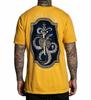 Unisex-Shirt Baumwolle Oversize Große Größe Sullen Pin Up Street Gothic Americana Tattoo Art s Premium-T-Shirt VORSICHT GOLD