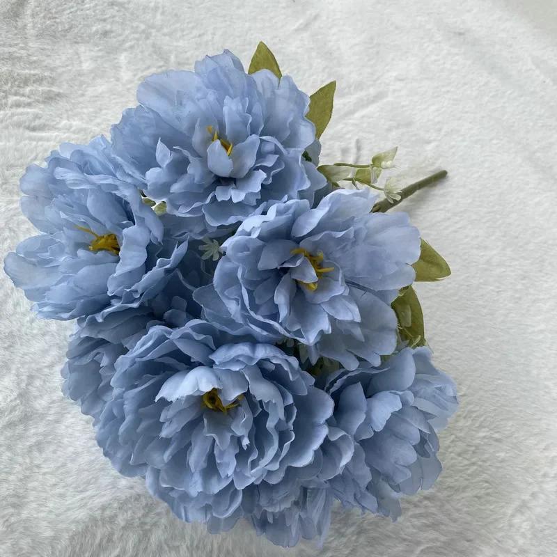 Simulation Seven Peony Silk Flowers Bouquet Home Living Room Table Decoration Wedding Decoration Artificial Flowers Fake Flower