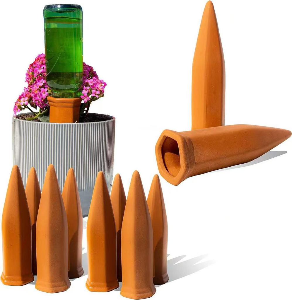 Plant Self-Watering Stakes-4 Pack Terracotta Automatic  Waterer Devices Auto-Water Irrigation System for Indoor/Outdoor Plants