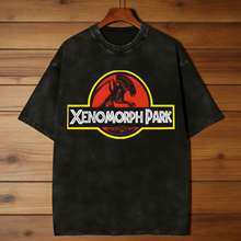 Alien Movie 1979 Comic Classic Still Graphic Print T-shirt Men Women Vintage Washed O-neck Cotton Tee Streetwear Y2K Harajuku Fashion Oversized Top