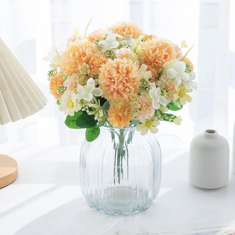 Artificial Flowers Silk Lilac Ball Chrysanthemum for Wedding Home Christmas Decoration Bride Bouquet DIY Dining Table Decoration