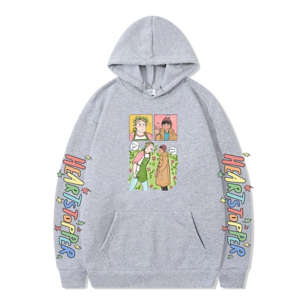 Unisex Heartstopper Hoodie Nick und Charlie Sweatshirt Grafisch Bedruckt Streetwear Hoodies für Paare Männer Frauen