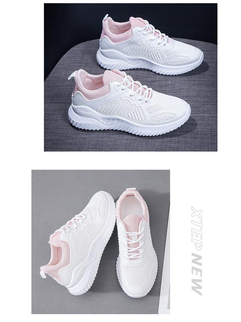 Korean Style Women's Flyknit Running Shoes - Autumn 2023 Versatile Casual White Sneakers