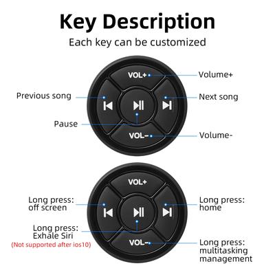 Kablosuz Medya Bluetooth Düğmesi Uzaktan Kumanda Araba Motosiklet Bisiklet Direksiyon MP3 Müzik Çalma IOS Android tablet telefon